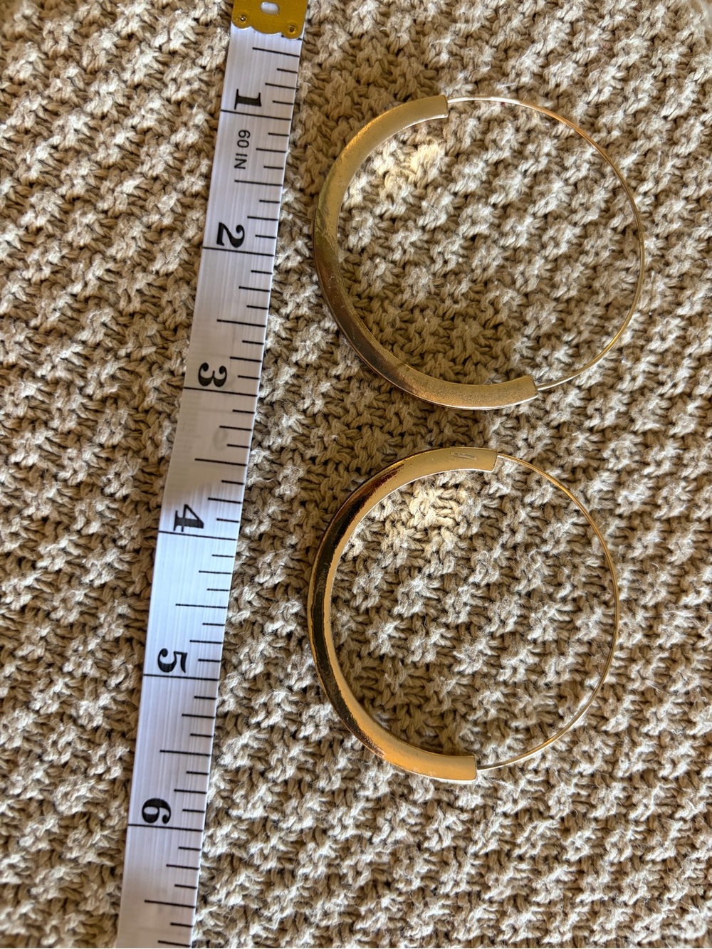 Large Gold Hoop Earrings with Textured Accents - minimalist classic unique